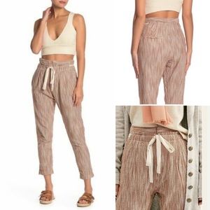 Free People Light At Sunrise Crop Pants in Beige Brown